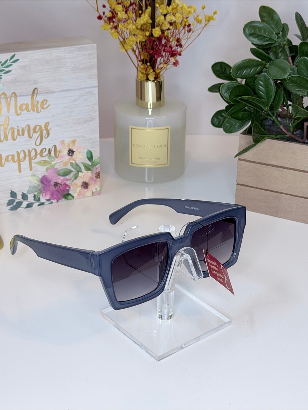 Square Gradient Lens Sunglasses in Slate Blue
